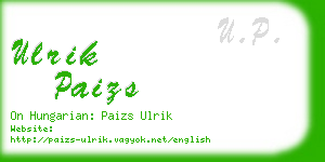 ulrik paizs business card